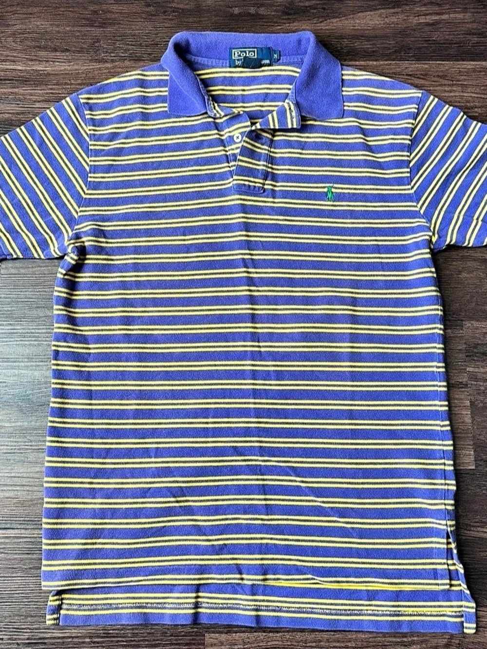 Vintage Polo Ralph Lauren Shirt Purple Yellow Stripe Med Northern Mariana Island